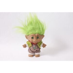Ace Novelty Troll Doll with Green Hair Star-shaped Belly Gem ~ 260427-WH M-19-04